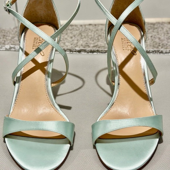 Jewel Badgley Mischka Shoes - Jewel Badgley Mischka Mint Strappy Heels